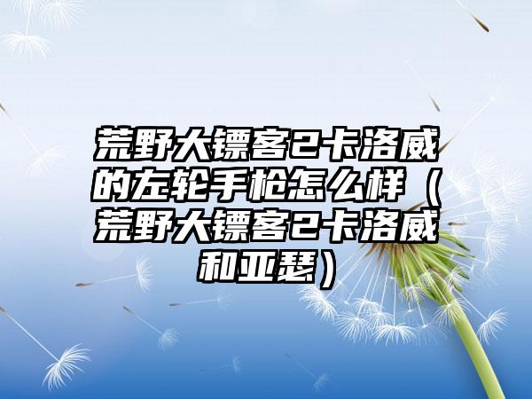 荒野大镖客2卡洛威的左轮手枪怎么样（荒野大镖客2卡洛威和亚瑟）