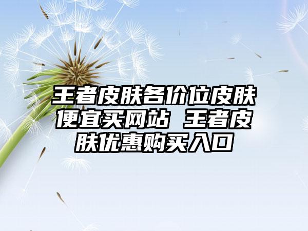 王者皮肤各价位皮肤便宜买网站 王者皮肤优惠购买入口