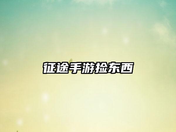 征途手游捡东西