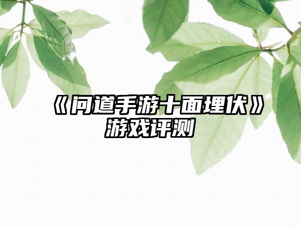 《问道手游十面埋伏》游戏评测
