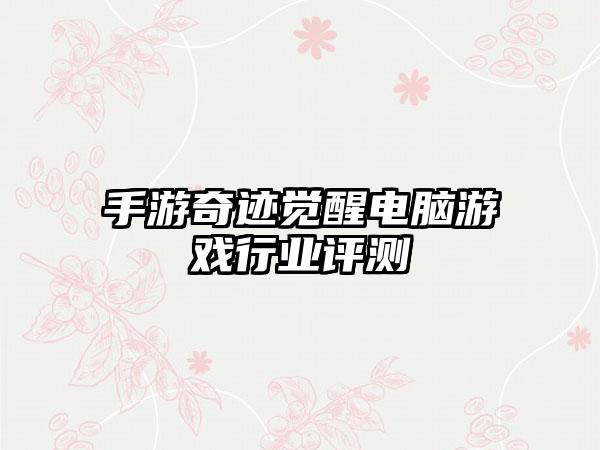 手游奇迹觉醒电脑游戏行业评测