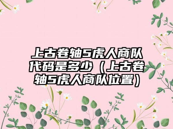 上古卷轴5虎人商队代码是多少（上古卷轴5虎人商队位置）