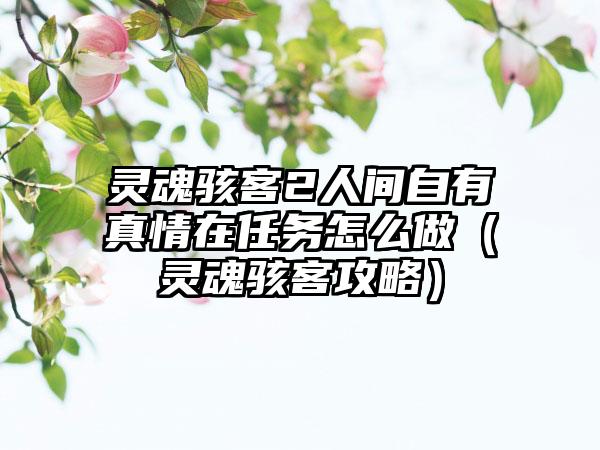 灵魂骇客2人间自有真情在任务怎么做（灵魂骇客攻略）