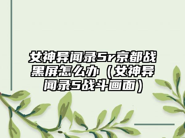 女神异闻录5r京都战黑屏怎么办（女神异闻录5战斗画面）