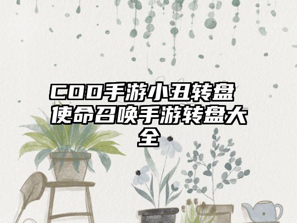 COD手游小丑转盘 使命召唤手游转盘大全