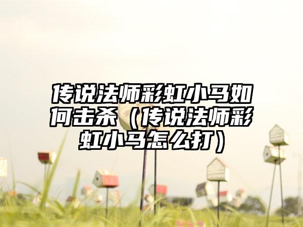 传说法师彩虹小马如何击杀（传说法师彩虹小马怎么打）