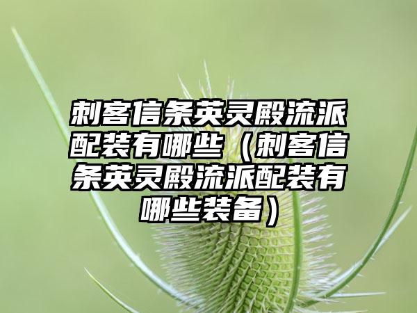 刺客信条英灵殿流派配装有哪些（刺客信条英灵殿流派配装有哪些装备）