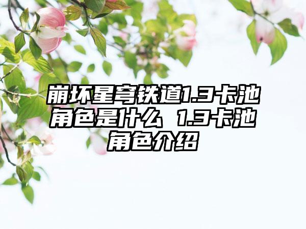 崩坏星穹铁道1.3卡池角色是什么 1.3卡池角色介绍