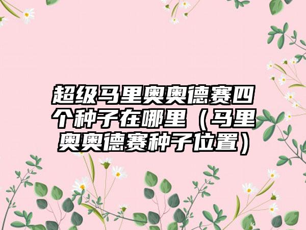 超级马里奥奥德赛四个种子在哪里（马里奥奥德赛种子位置）