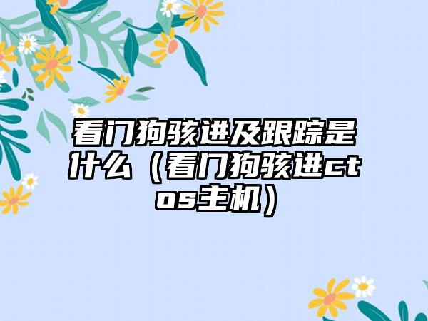 看门狗骇进及跟踪是什么（看门狗骇进ctos主机）