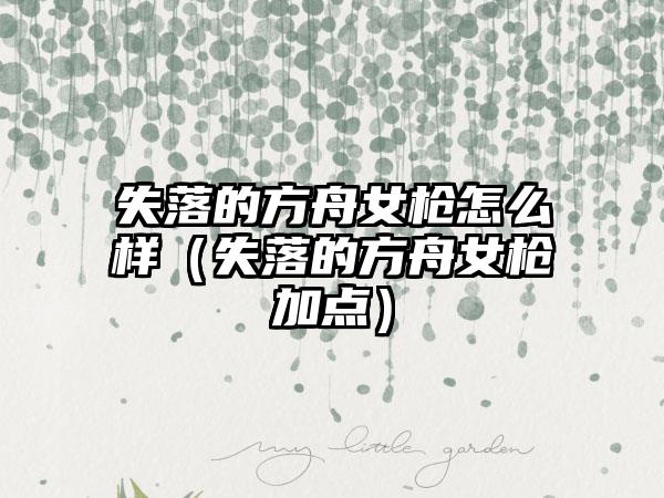 失落的方舟女枪怎么样（失落的方舟女枪加点）