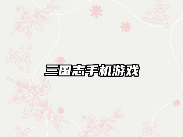 三国志手机游戏