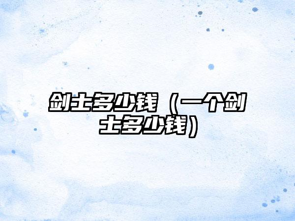 剑士多少钱（一个剑士多少钱）