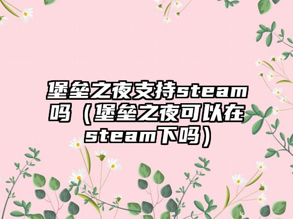 堡垒之夜支持steam吗（堡垒之夜可以在steam下吗）