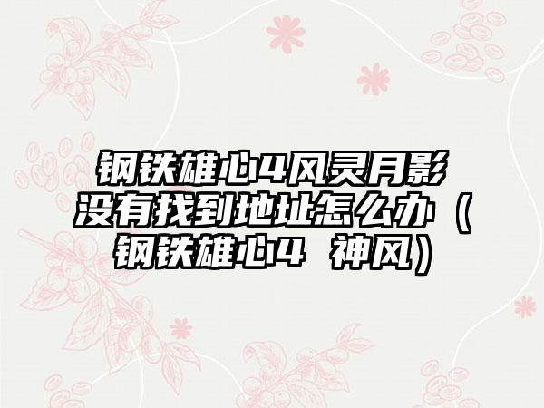 钢铁雄心4风灵月影没有找到地址怎么办（钢铁雄心4 神风）