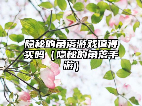 隐秘的角落游戏值得买吗（隐秘的角落手游）