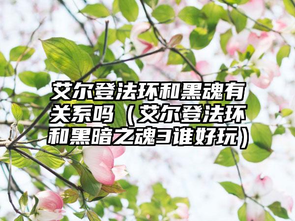 艾尔登法环和黑魂有关系吗（艾尔登法环和黑暗之魂3谁好玩）