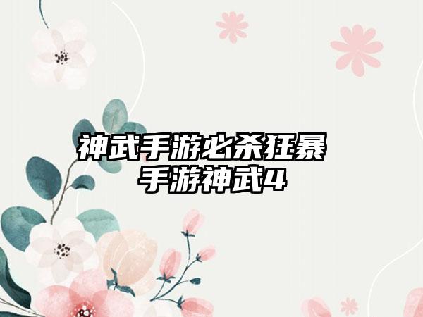 神武手游必杀狂暴 手游神武4