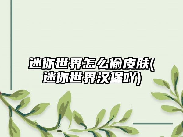 迷你世界怎么偷皮肤(迷你世界汉堡吖)