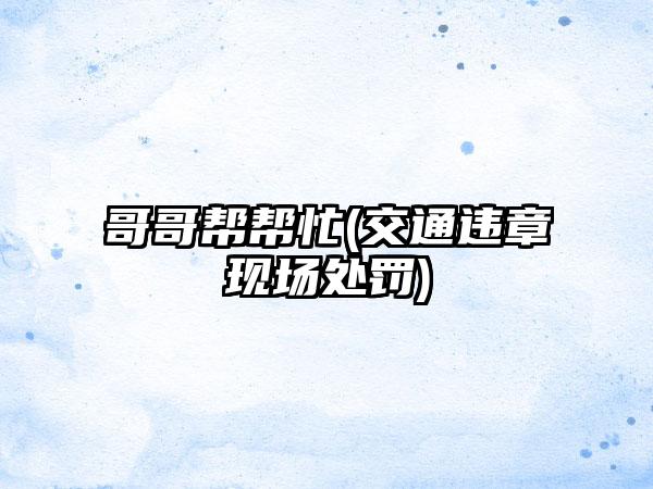 哥哥帮帮忙(交通违章现场处罚)