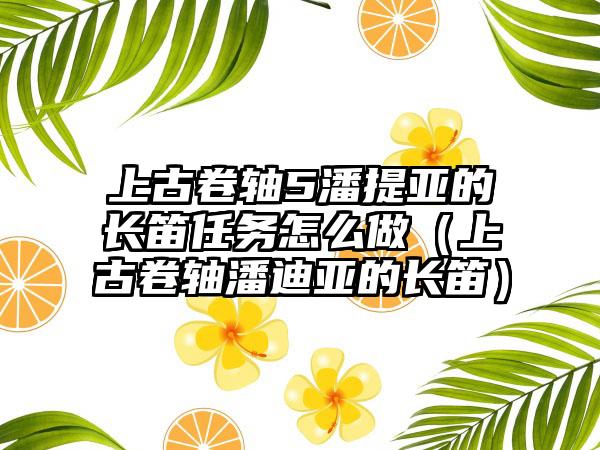 上古卷轴5潘提亚的长笛任务怎么做（上古卷轴潘迪亚的长笛）