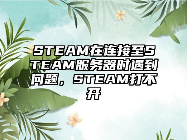 STEAM在连接至STEAM服务器时遇到问题，STEAM打不开