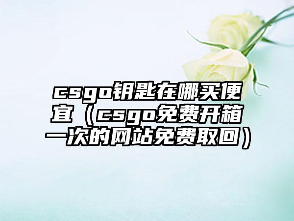 csgo钥匙在哪买便宜（csgo免费开箱一次的网站免费取回）