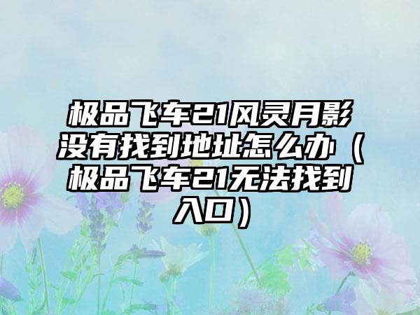 极品飞车21风灵月影没有找到地址怎么办（极品飞车21无法找到入口）