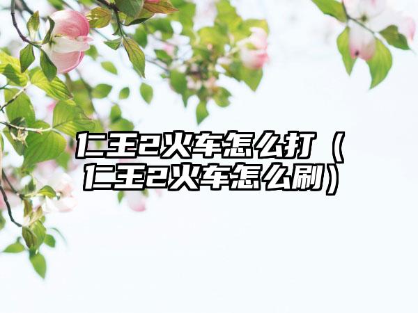 仁王2火车怎么打（仁王2火车怎么刷）