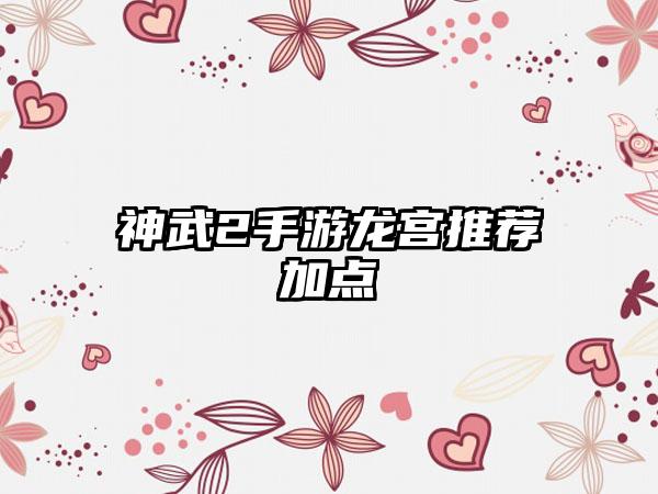 神武2手游龙宫推荐加点