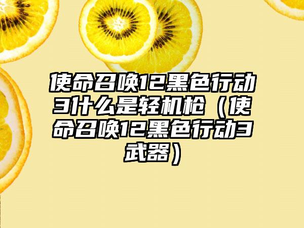 使命召唤12黑色行动3什么是轻机枪（使命召唤12黑色行动3武器）