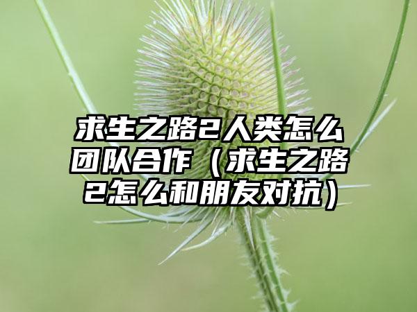 求生之路2人类怎么团队合作（求生之路2怎么和朋友对抗）