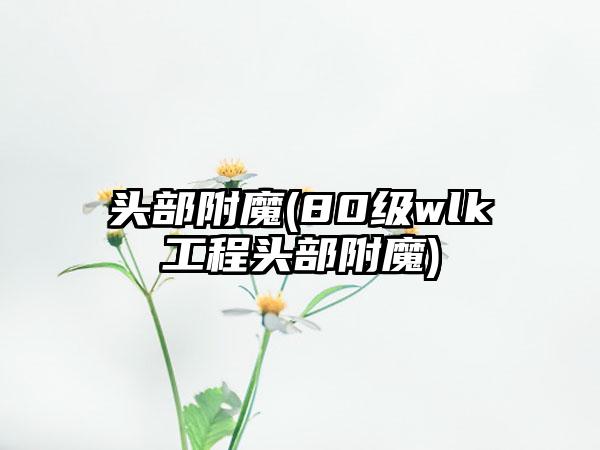 头部附魔(80级wlk工程头部附魔)