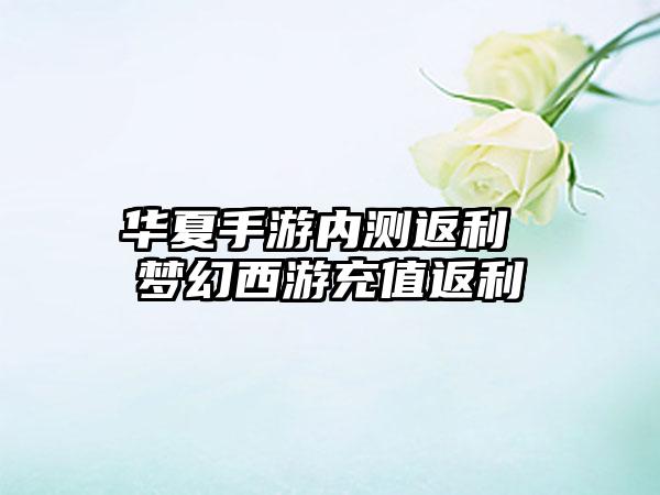 华夏手游内测返利 梦幻西游充值返利