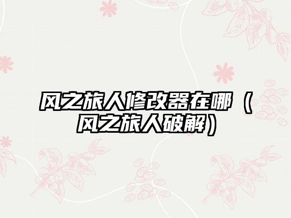 风之旅人修改器在哪（风之旅人破解）