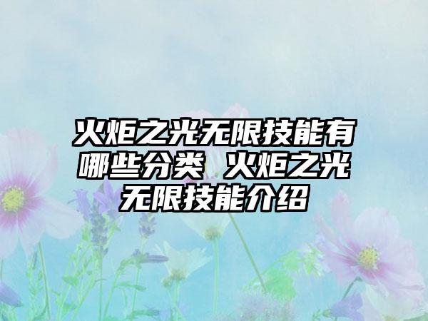 火炬之光无限技能有哪些分类 火炬之光无限技能介绍
