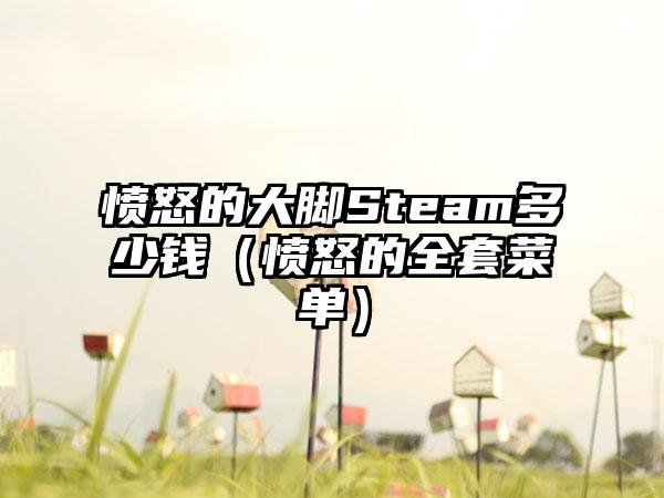 愤怒的大脚Steam多少钱（愤怒的全套菜单）