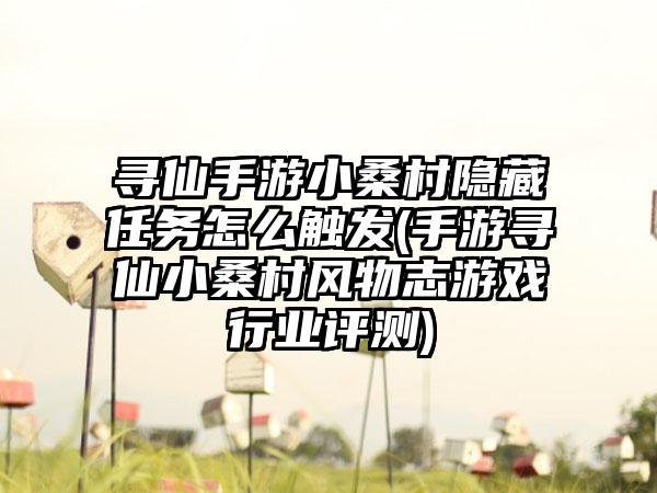 寻仙手游小桑村隐藏任务怎么触发(手游寻仙小桑村风物志游戏行业评测)