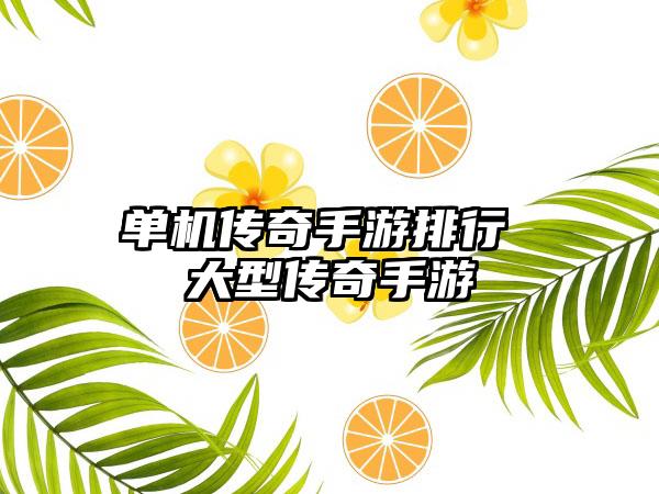 单机传奇手游排行 大型传奇手游