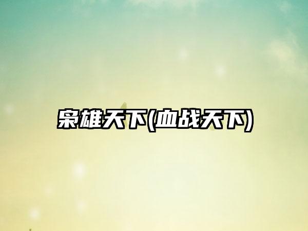 枭雄天下(血战天下)