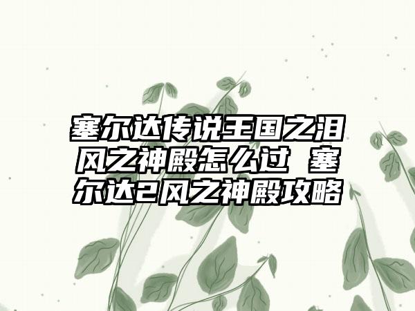 塞尔达传说王国之泪风之神殿怎么过 塞尔达2风之神殿攻略