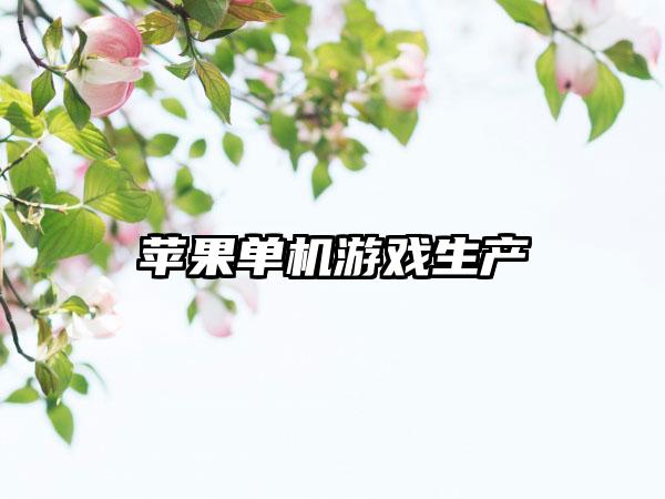 苹果单机游戏生产