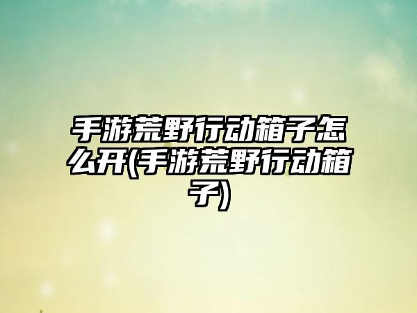 手游荒野行动箱子怎么开(手游荒野行动箱子)