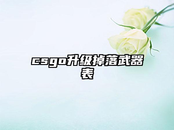 csgo升级掉落武器表