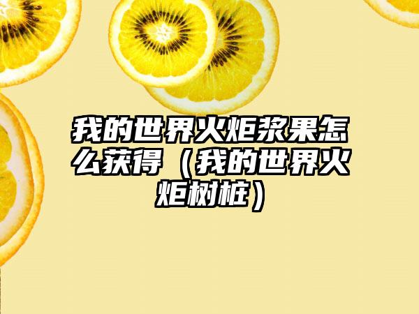 我的世界火炬浆果怎么获得（我的世界火炬树桩）