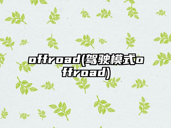 offroad(驾驶模式offroad)