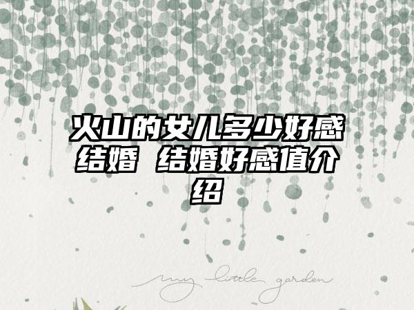 火山的女儿多少好感结婚 结婚好感值介绍