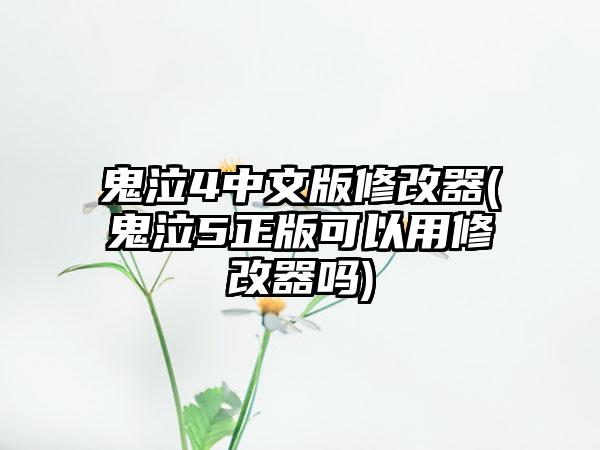 鬼泣4中文版修改器(鬼泣5正版可以用修改器吗)