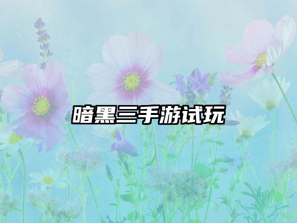 暗黑三手游试玩