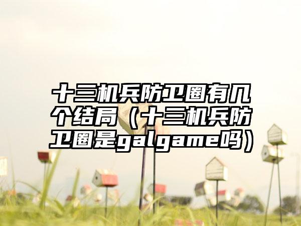 十三机兵防卫圈有几个结局（十三机兵防卫圈是galgame吗）